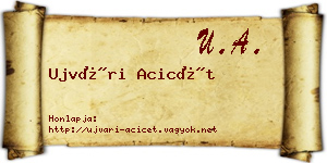 Ujvári Acicét névjegykártya